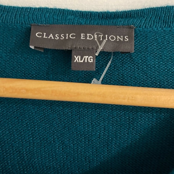 Sz.XL-Teal Sweater with button shoulder Detail - Picture 3 of 4